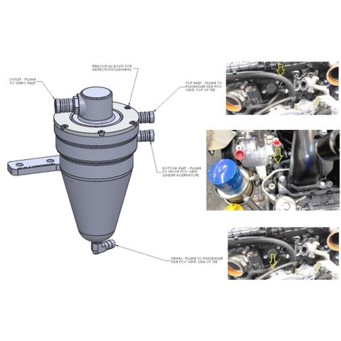 Killer B Motorsport Air Oil Separator 08-14 Subaru Impreza WRX & 08+ STI - 05-09 OXT - 05-09 LGT