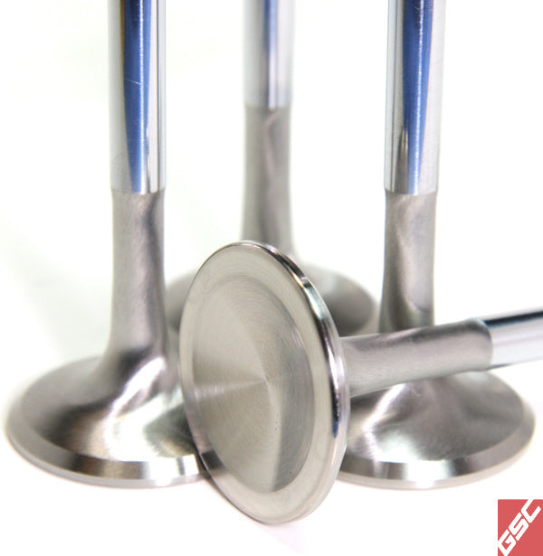 GSC EJ series Chrome Polished Super Alloy Exhaust Valve-33mm Head(+1mm)-SET of 8