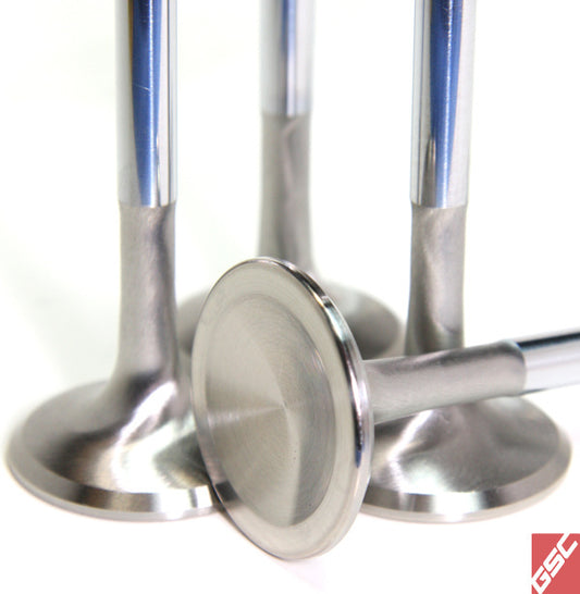 GSC EJ series Chrome Polished Super Alloy Exhaust Valve-33mm Head(+1mm)-SET of 8
